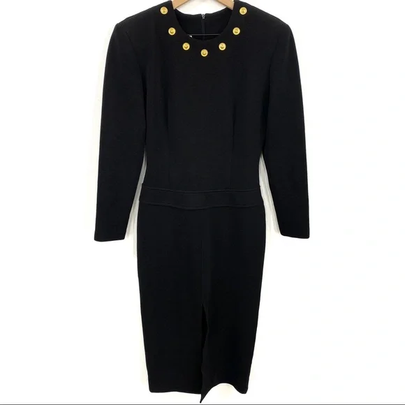 Joseph Ribkoff | Dresses | Vtg Joseph Ribkoff Black Gold Lion Midi Dress |  Poshmark